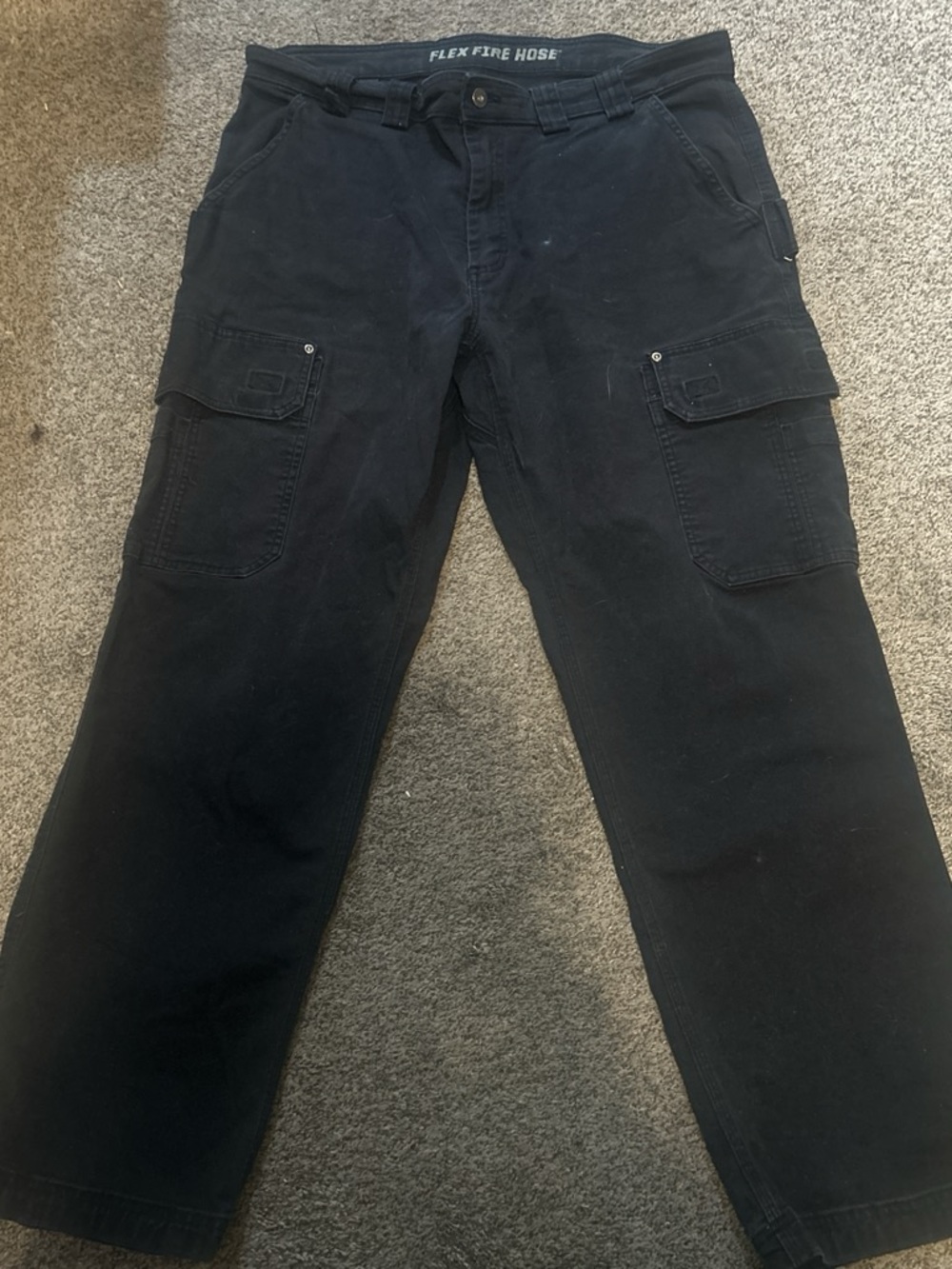 Duluth Trading Co Black Men's Bootcut Cargo Work Jeans